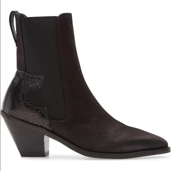 All Saints Shoes - All Saints Sarah black suede pointed toe bootie